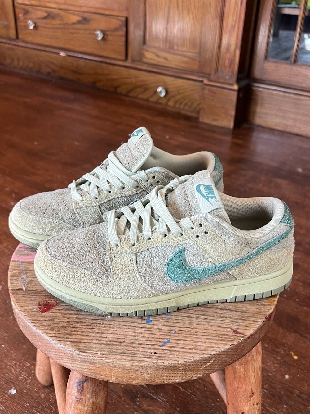 Olive Aura Nike Dunks women 8